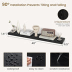 Dreamland 40Inch Floating Shelves for Wall, Rustic Wooden Black Floating Shelves for Living Room, Kitchen, Farmhouse, Deep Wa