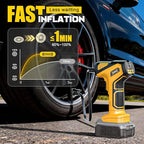 Cordless Tire Inflator Air Compressor Compatible with Dewalt 20V Battery (Tool Only), 150 PSI Portable Car Air Pump with Digital Pressure Gauge, Automatic Shut Off, LED Light