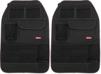 Diono Stow 'n Go Car Back Seat Organizer for Kids, Kick Mat Back Seat Protector, With 7 Storage Pockets, 2 Drinks Holders, Water Resistant, Durable Material, Black (Pack of 2)