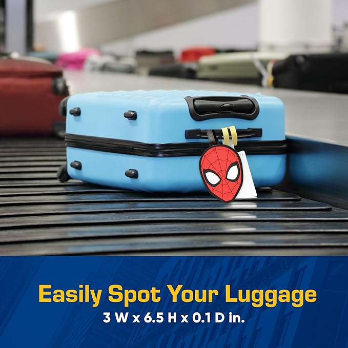 FUL Marvel Spider-Man 2-Piece Suitcase ID Tag Set with Adjustable Straps, Mile Morales, Multi, One Size