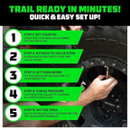 Rhino USA Adjustable Tire Deflators with Gauge (0-60psi) Calibrated & Automatic Tire Air Down Tool - Large 2" Easy Read Glow Dial & Solid Brass Hardware - Best Offroad Deflator for Jeep, Truck or ATV