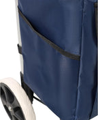 【LuckyNote】 Shopping Trolley with Wheels,Trolley Black Foldable Shopping Cart,Removable Shopping Oxford Waterproof Bag (Blue)