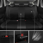 CAR PASS Leather Back Seat Cover, Breathable Mesh Universal Bench Seat Cover, Super 5mm Composite Sponge Inside, Airbag Compa