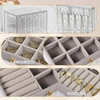 Greenfeather Jewelry Organizer with 7 Removable Drawers, Clear Acrylic Jewelry Box with 40 Necklace Hooks, 120 Pairs of Earri