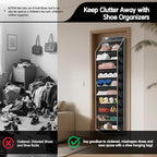 Kotkn 10 Tier Over The Door Organizer - Heavy Duty Hanging Storage Rack with Sturdy Oxford Fabric, Holds 20+ Pairs of Footwea