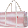 LHZK 2 Pack Extra Large Utility Tote Bag with Metal Wire Frame and the Sides Rinforced, Extra Large Tote Bag with Handle for