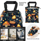 Car Trash Bag Large Hanging Can for Back of Seat, Cute Waterproof Car Garbage Bag for Vehicle, Travelling, Outdoor Cute Colorful Mushroom