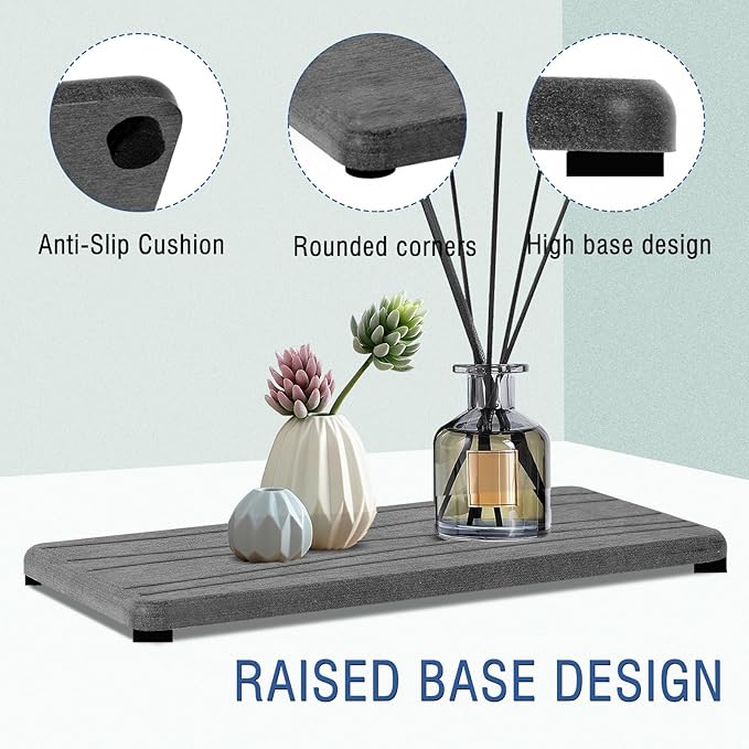 3PCS Water Absorbing Stone Tray, Fast Drying Stone Sink Tray, Stones Soap Trays, Water Absorbent Diatomite Trays, Diatomite C
