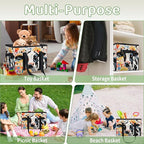 Reusable Grocery Bags Heavy Duty Shopping Bags Foldable Large Tote Bags with Long Handles & Hard Bottom