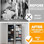 SpaceAid 2 Pack Hanging Closet Organizer and Storage with Dividers, 24 Compartments Hanging Shoe Shelves for Closet, Wardrobe