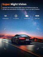 4K Dash Cam Front, Built-in 5G WiFi, 64GB Card Included, Dash Camera for Cars, Mini Dashcam with Super Night Vision, Loop Rec