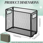 2 Pack Hanging File Holder, 10 Hanging Folders, Metal Mesh, Letter Size Folder Storage, Desktop Storage Cabinets, Office Scho