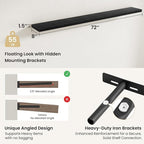 Fun Memories Floating Shelves for Wall, Rustic Wood Wall Mounted Shelves for Bathroom, Bedroom, Living Room & Kitchen, Storag