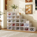 AWTATOS Shoe Storage Boxes, Thickened Shoe Storage Organizer with Clear Magnetic Door, Stackable Shoe Container with Lids, Co