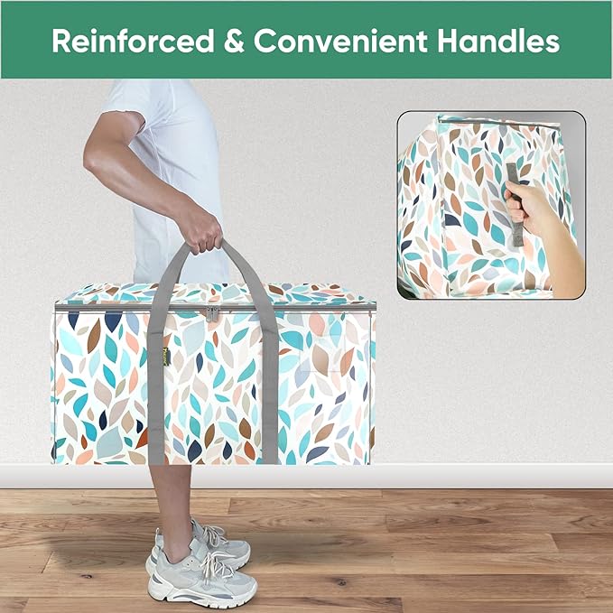 BALEINE 6-Pack Oversized Moving Bags with Reinforced Handles, Heavy-Duty Storage Tote for Clothes, Moving Supplies (Mosaic, 6