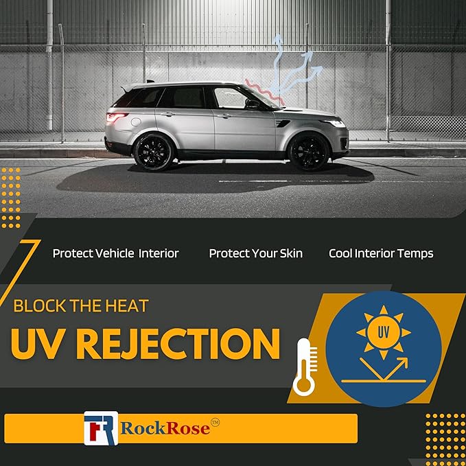 RockRose 50% Car Window Tint 40 in x 100FT 1PLY Carbon Charcoal Privacy Film Heat, UV, and IRR Block Tint for Cars or Home Adhesive Film Easy Shrink, Plotter Friendly Pro Grade