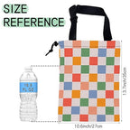 70s Checkered Car Garbage Bag,Retro Grid Waterproof Small Car Trash Bag Hanging Back of Seat,Drawstring Hanging Car Trash Bag with Adjustable Buckle for Car Accessories