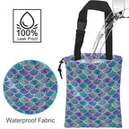 Car Trash Bag Hanging Mermaid Rainbow Scales Car Trash Can Waterproof Garbage Bag Hanging for Car Back Seat
