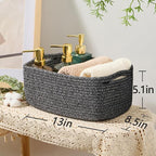 MiniArk Small Storage Baskets for Organizing | Closet Organizer Bins | Shelf Toy Basket | Woven Rope Baskets | Cube Decorativ
