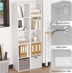 Cube Bookshelf, 5 Cube Storage Organizer, Freestanding 5 Tier Open Display Shelf with Eco-Friendly Melamine Surface for Home 