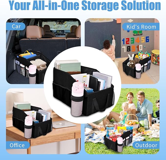 Car Organizer- Car Seat Organizer for Front Seat Back Seat Between Seats, Foldable Car Storage Organizer for Kids Adults with