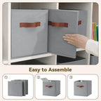 GRANNY SAYS 11 Inch Cube Storage Bins, 6 Pack Foldable Cube Storage Organizer, Fabric Storage Bins with PU Handle, Clothing S
