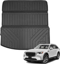 Auxko All Weather Cargo Mat with Back Seat Mat Fit for Mazda CX90 2026 2025 2024 TPE Trunk Mat Accessories All Season Odorless Anti-Slip Black