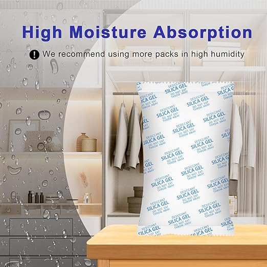 Large Desiccant Packs, 5 Packs 600 Gram Silica Gel Packets Reusable, Dehumidifier Packs for Car Desiccant, Large Moisture Abs
