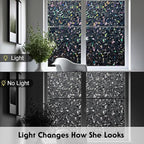 Volcanics Total Blackout Window Privacy Film with Installation Tools, Rainbow Room Darkening Black Window Cover, Static Cling 100% Light Blocking 35.4 x 78.7 Inches
