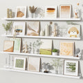 Fun Memories Picture Ledge Shelves Set of 4, 48 Inch Rustic Wall Mounted Floating Shelves with Lip for Home Storage and Décor
