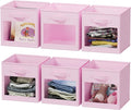 SpaceAid Storage Cubes with Clear Windows, Set of 6 Fabric Bins, 11 Inch Foldable Baskets Boxes for Closet, Cubby Shelf or Cu