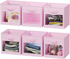 SpaceAid Storage Cubes with Clear Windows, Set of 6 Fabric Bins, 11 Inch Foldable Baskets Boxes for Closet, Cubby Shelf or Cu