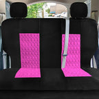 Universal Fit Diamond Stitched Flat Cloth Car Seat Covers Full Set - Pink