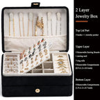 MODENGKONGJIAN Jewelry Organizer Box, 2-Layer Large Jewelry Storage Case, Portable Travel Jewelrys Display Holder for Earring