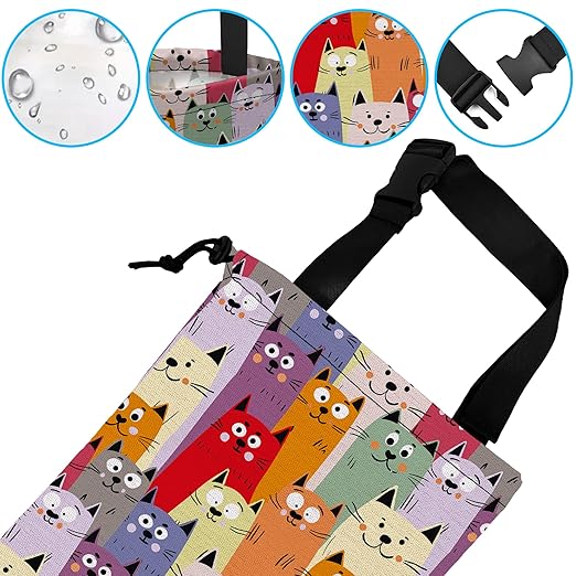 Car Trash Bag Cute kitten Cats Car Garbage Bag Hanging Car Trash Can for Back Seat with Drawstring