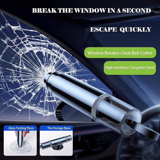 Safe Hammer Car Window Breaker Seatbelt Cutter Under Water or Fire,2 IN1 Window Breaker Tool Auto Glass Breaker Emergency Esc