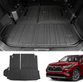 Bomely Cargo Mat Compatible with 2020-2026 Toyota Highlander Trunk Mat Cargo Liner TPE Back Seat Cover Protector 2025 7 Seats Highlander Accessories (2020-2026, Trunk Mat with Backrest Mat)