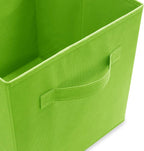 Casafield Set of 6 Collapsible Fabric Cube Storage Bins, Lime Green - 11" Foldable Cloth Baskets for Shelves, Cubby Organizer