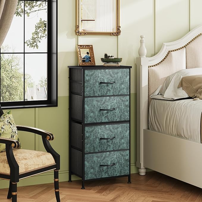 WLIVE Dresser with 4 Drawers, Storage Tower, Organizer Unit, Fabric Dresser for Bedroom, Hallway, Entryway, Closets, Sturdy S