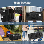 6 Pack Extra Heavy Duty Large Moving Bags with Strong Zipper & Comfortable Handles, Sturdy & Durable Clothes Storage Bags Tot