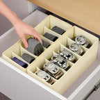 3 Packs Fabric Belt Organizer, 6 Grids Belt Organizer for Closet and Drawer, Foldable Dresser Drawer Organizers, Tie Storage 