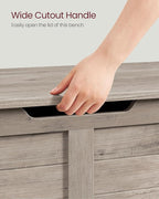 VASAGLE Storage Chest, Storage Bench with 2 Safety Hinges, Farmhouse Style, 15.7 x 39.4 x 18.1 Inches, for Entryway, Bedroom,