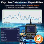 AMTIFO OBD2 Scanner with Battery Tester - Check Engine Light & Emissions Readiness, Plug & Play, Battery Health,