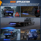 Nilight 60 Inch Truck Tailgate Strobe Light Strip Tail Emergency Bar Rear Window Warning Lamp Ultra-Bright Double Row 360 LED for Pickup Trailers Construction Vehicles Car SUV, Blue