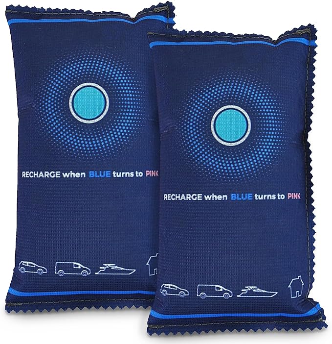Quebec 2 x 350g Car Dehumidifier Bag | Moisture & Damp Absorber for Windscreens & Interior | 100% Leakproof, Reusable