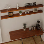 IEO Long Wooden Floating Shelves for Room Wall, Natural Wood Floating Shelves Wall Mounted Kitchen Shelf for Living Room, Bed