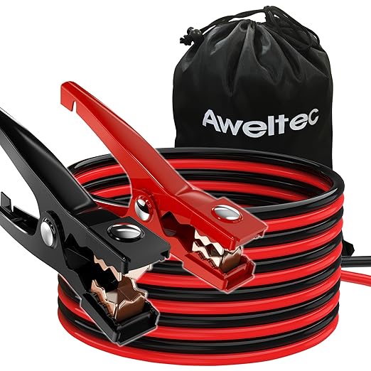 Jumper Cables for Car,8 Gauge 12 Feet Heavy Duty Booster Cable,Quick Connect Automotive Wires with Alligator Clips,Carrying Bag for Cars Trucks