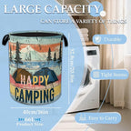 Happy Camping Laundry Basket Collapsible Laundry Hamper, Oxford Cloth Storage Bin for Room/Bathroom/Bedroom/Dormitories 16" X