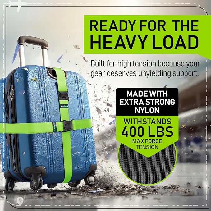 Untethered Luggage Straps | TSA-Approved Suitcase Belts with Heavy-Duty Buckles. Secure Adjustable Travel Accessories for Che