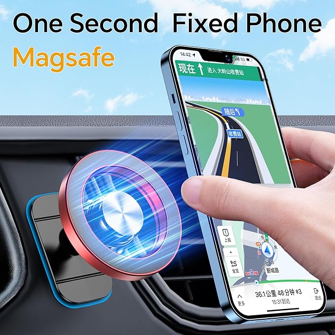 Kaistyle for Magsafe Car Mount【20 Strong Magnets】Magnetic Phone Holder for Car Phone Holder Mount Dash Mounted Holders Cell Phone Holders for Your Car Accessories for Women Men for iPhone 17 16 15 14